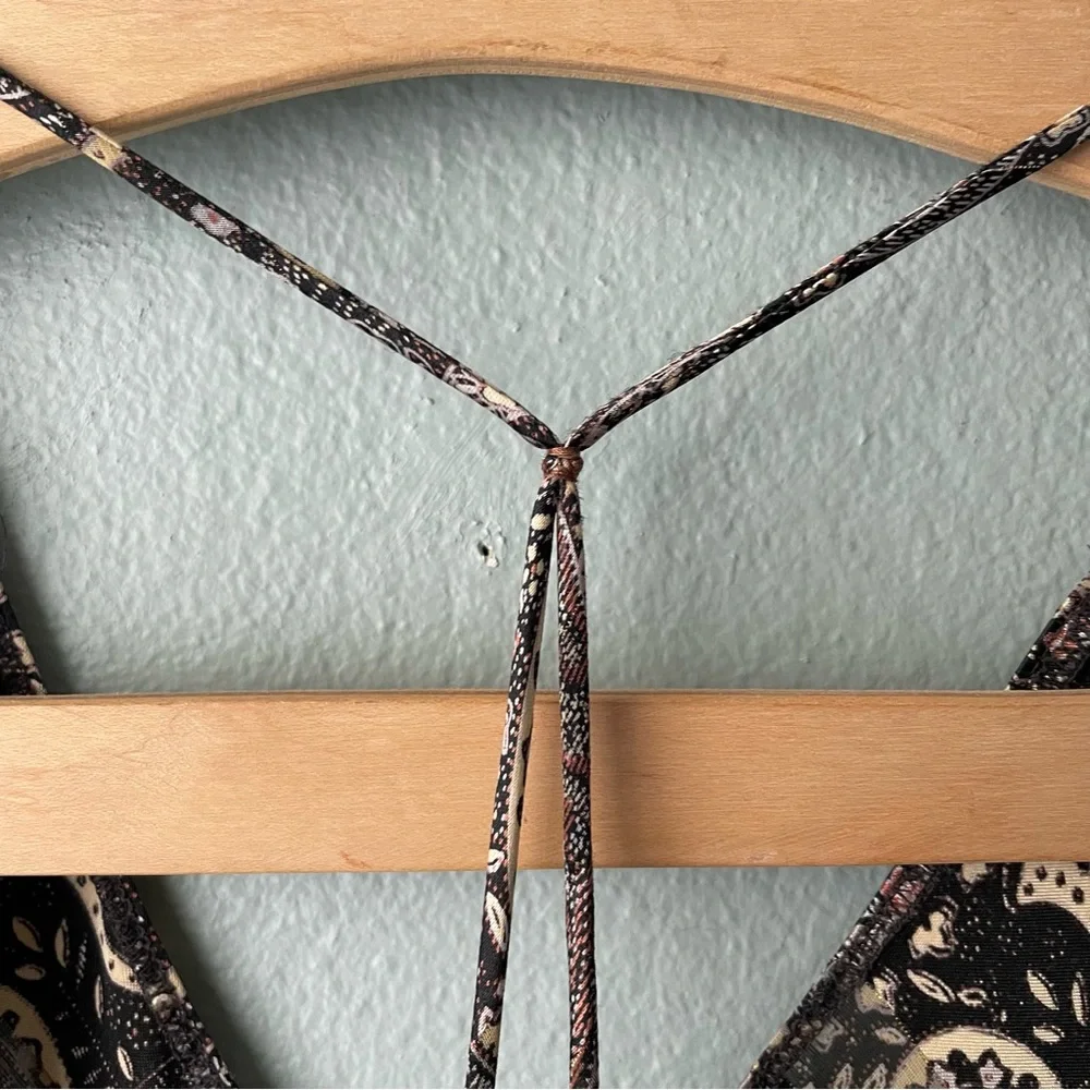 Indulgence | Vintage 70s Rare Paisley Brown Silky Maxi Slip Nightgown Dress - Picture 14 of 14